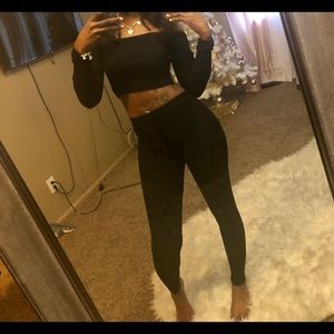 Black Cropped 2 Piece